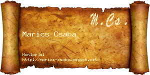 Marics Csaba névjegykártya