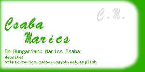 csaba marics business card
